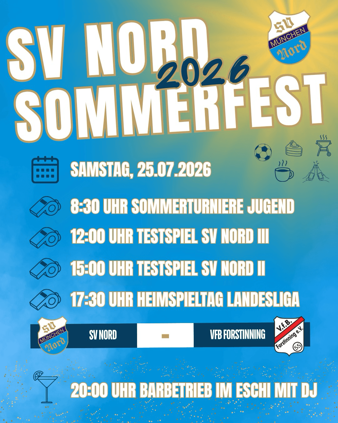 SV Nord Sommerfest 2026 – Samstag, 25. Juli 2026